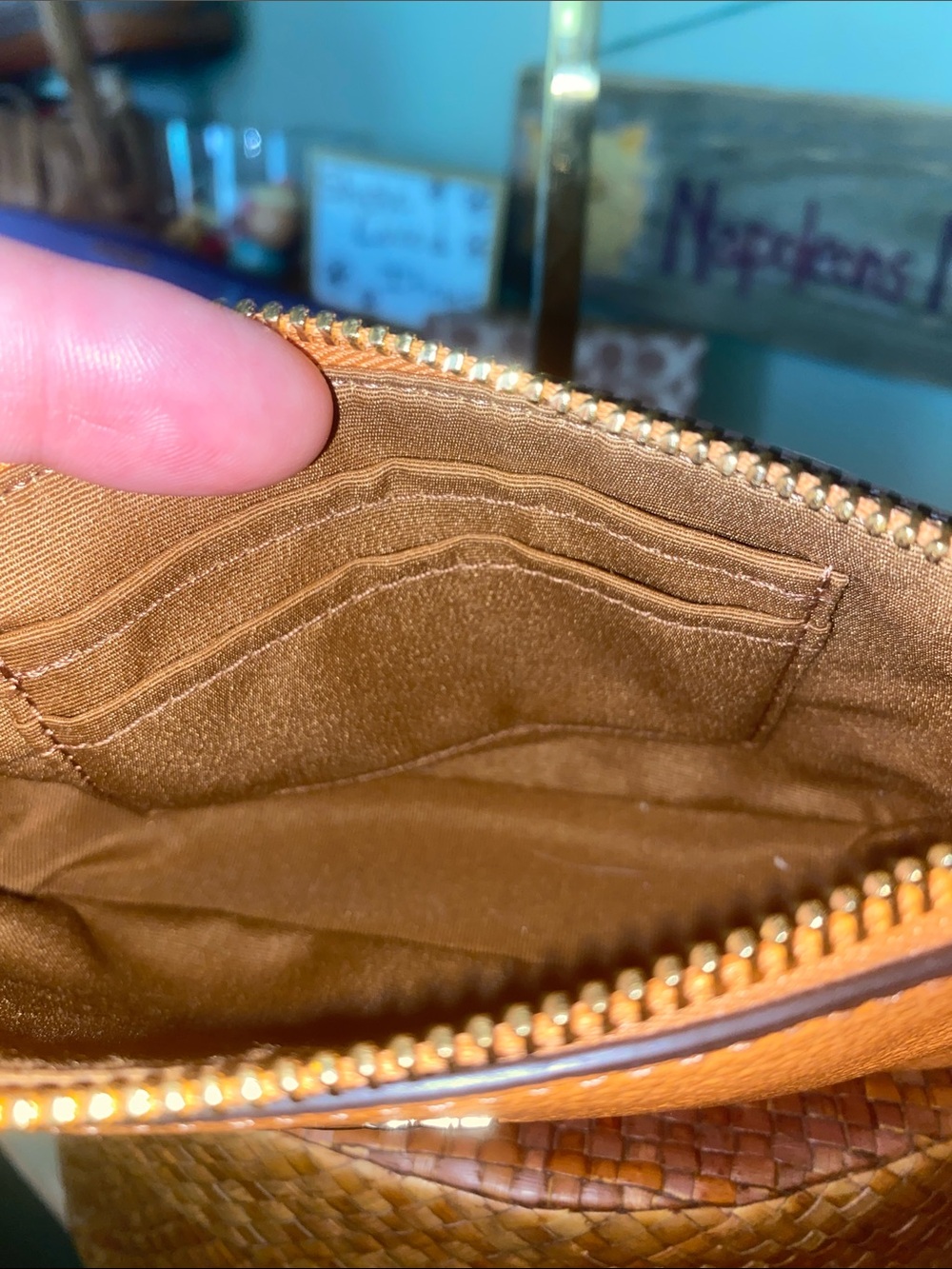 Coach Nolita Pebbled Leather Zip Mini Purse Wristlet Orange #6386 - Picture 7 of 11
